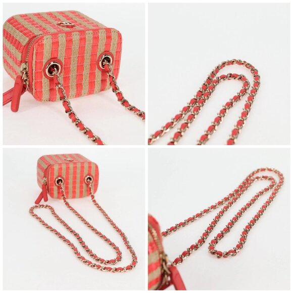 CHANEL Chain Shoulder Bag Straw Beige Gold CC Auth 120168AM - Picture 16 of 16